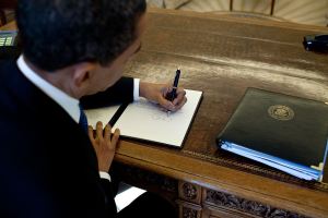 obama inverted writing