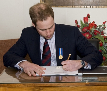 Prince William Left Hand Inverted Writing